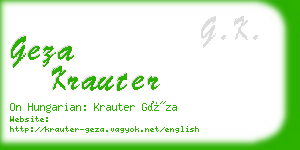 geza krauter business card